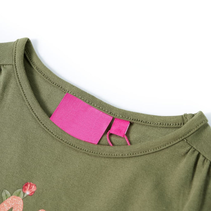 Tricou pentru copii cu mâneci lungi, kaki, 92 WALTI