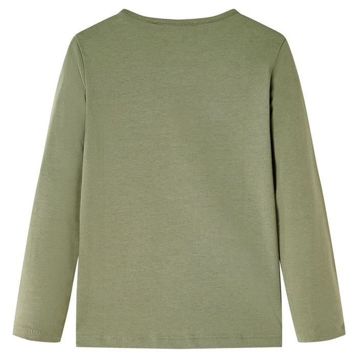 Tricou pentru copii cu mâneci lungi, kaki, 128 WALTI