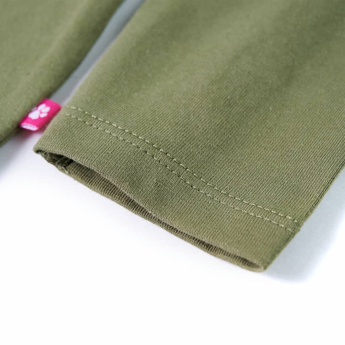Tricou pentru copii cu mâneci lungi, kaki, 128 WALTI