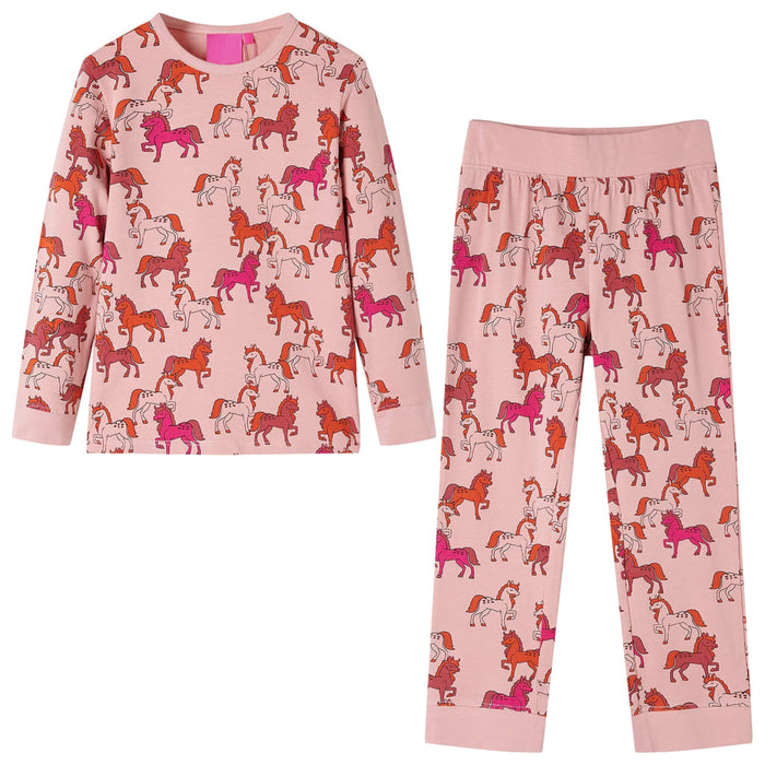 Pijamale pentru copii cu mâneci lungi roz deschis 116 WALTI