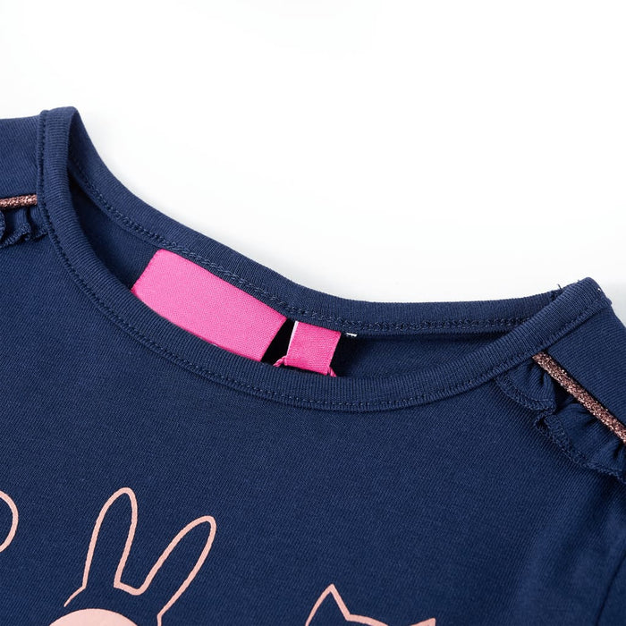 Tricou pentru copii cu mâneci lungi, bleumarin, 116 WALTI