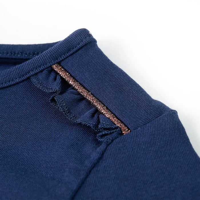 Tricou pentru copii cu mâneci lungi, bleumarin, 128 WALTI