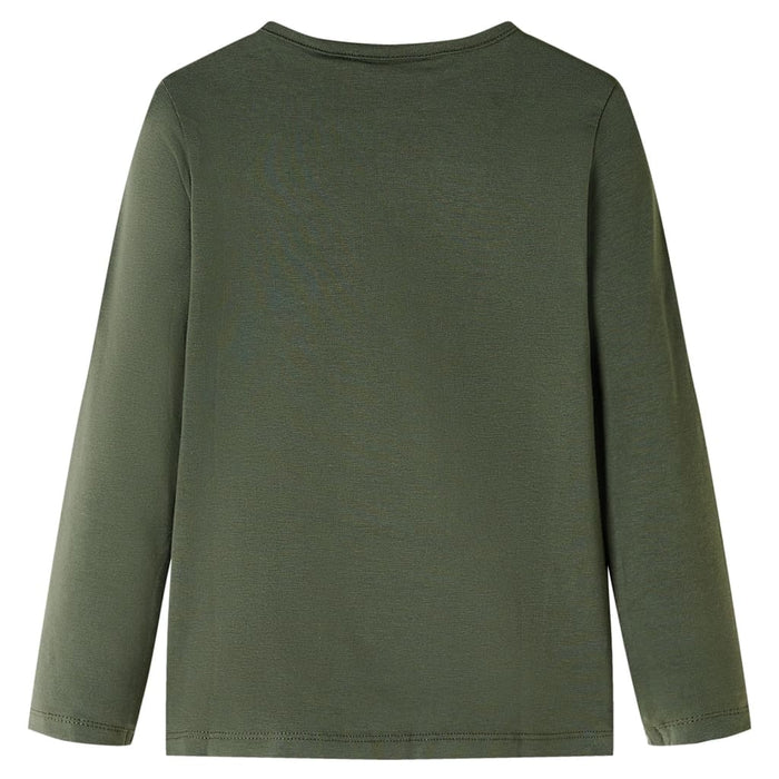 Tricou pentru copii cu mâneci lungi, kaki, 128 WALTI