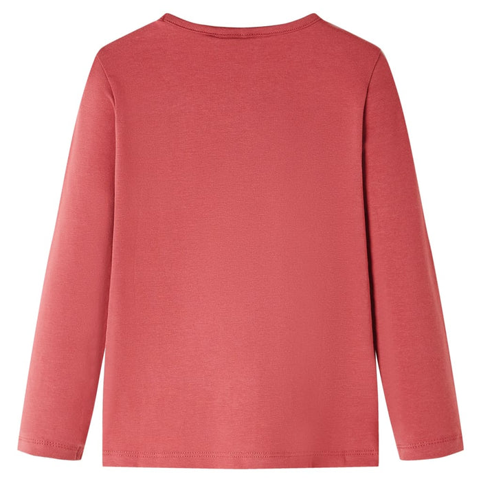 Tricou pentru copii cu mâneci lungi, roz ars, 104 WALTI
