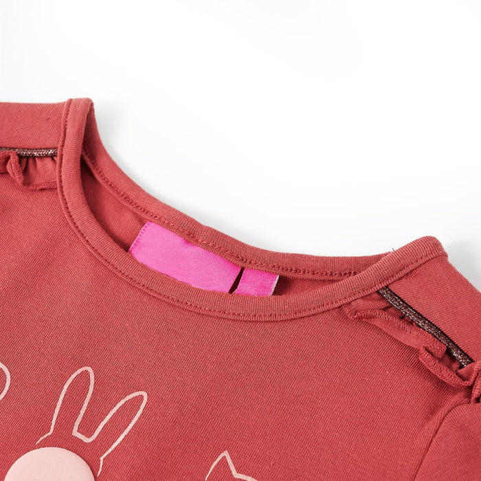 Tricou pentru copii cu mâneci lungi, roz ars, 116 WALTI