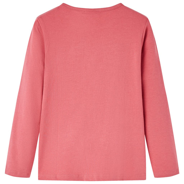 Tricou pentru copii cu mâneci lungi, roz antichizat, 128 WALTI