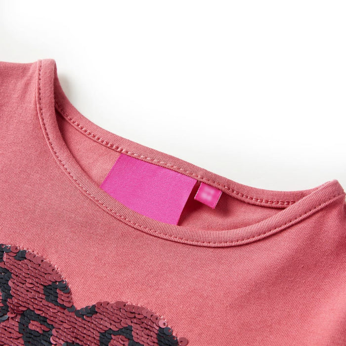 Tricou pentru copii cu mâneci lungi, roz antichizat, 128 WALTI
