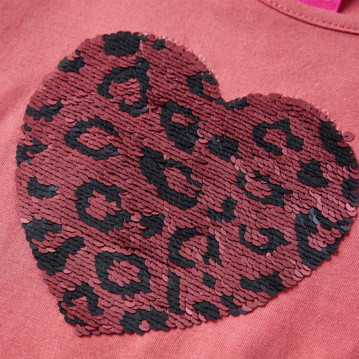 Tricou pentru copii cu mâneci lungi, roz antichizat, 128 WALTI