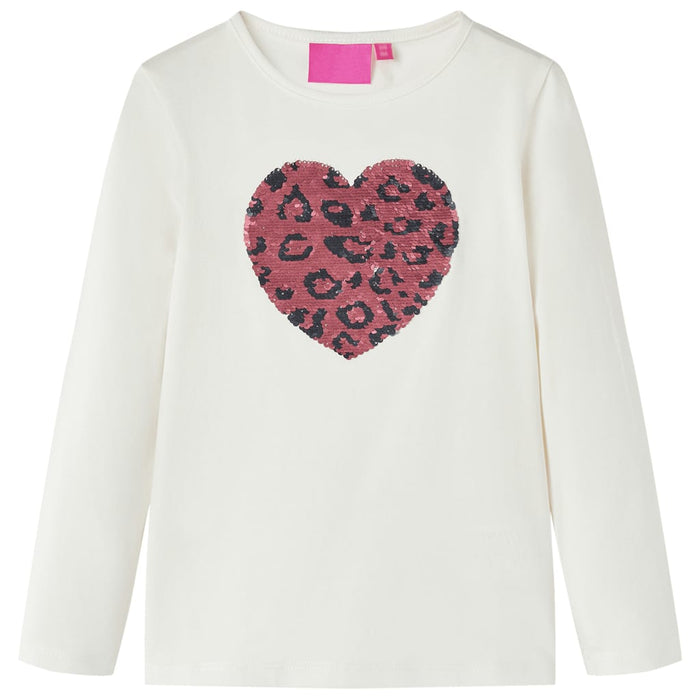 Tricou pentru copii cu mâneci lungi, ecru 104 WALTI