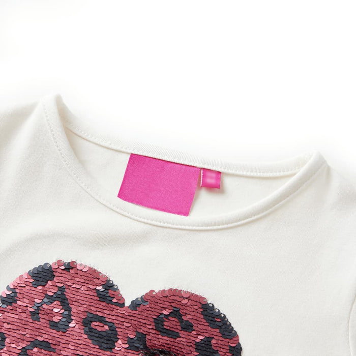 Tricou pentru copii cu mâneci lungi, ecru 104 WALTI