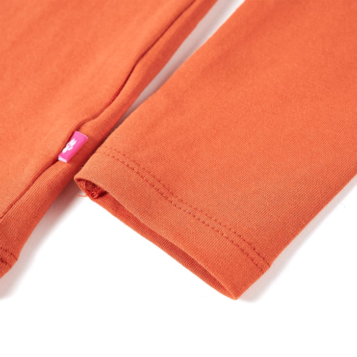 Tricou pentru copii cu mâneci lungi, portocaliu ars, 128 WALTI
