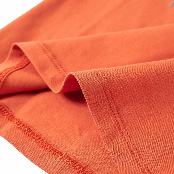 Tricou pentru copii cu mâneci lungi, portocaliu ars, 128 WALTI