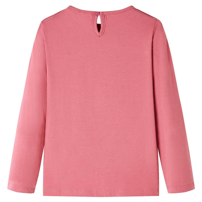 Tricou pentru copii cu mâneci lungi, roz antichizat, 116 WALTI