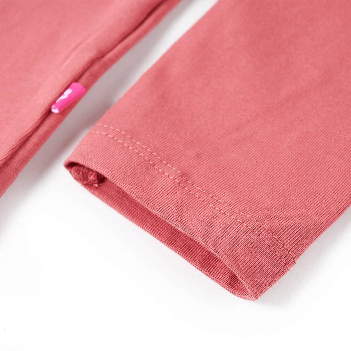 Tricou pentru copii cu mâneci lungi, roz antichizat, 116 WALTI