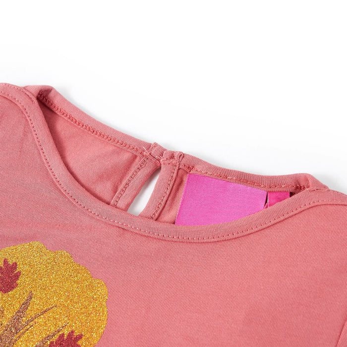 Tricou pentru copii cu mâneci lungi, roz antichizat, 128 - WALTI WALTI