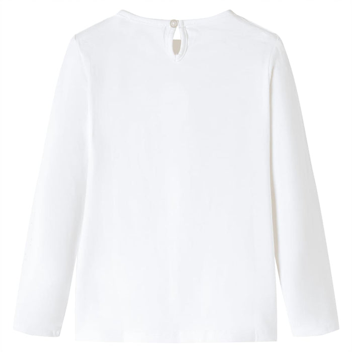 Tricou pentru copii cu mâneci lungi, ecru, 128 WALTI