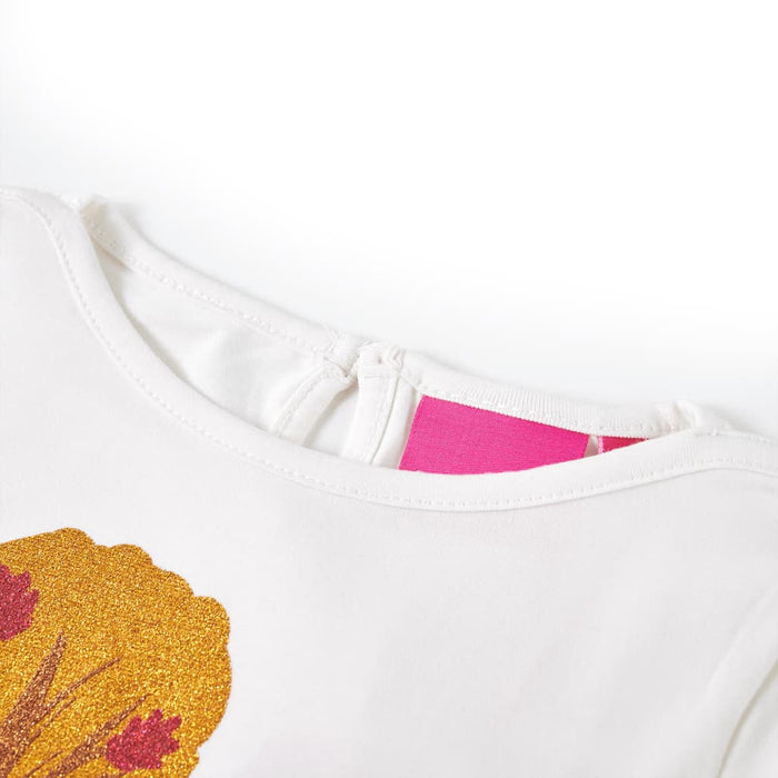 Tricou pentru copii cu mâneci lungi, ecru, 140 WALTI