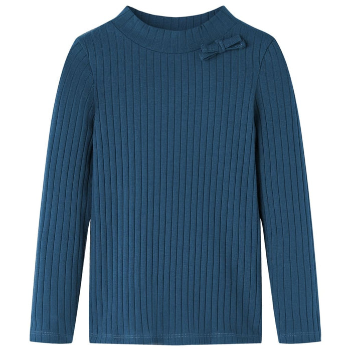 Tricou de copii cu mâneci lungi, tricot cu nervuri, bleumarin, 92 WALTI