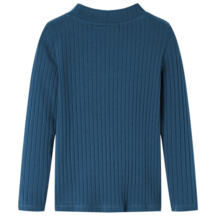 Tricou de copii cu mâneci lungi, tricot cu nervuri, bleumarin, 92 WALTI