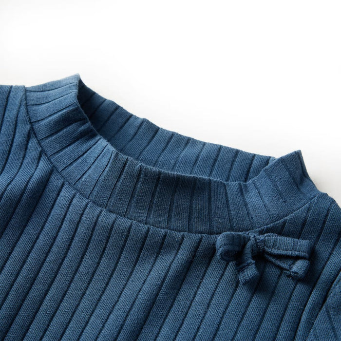 Tricou de copii cu mâneci lungi, tricot cu nervuri, bleumarin, 92 WALTI