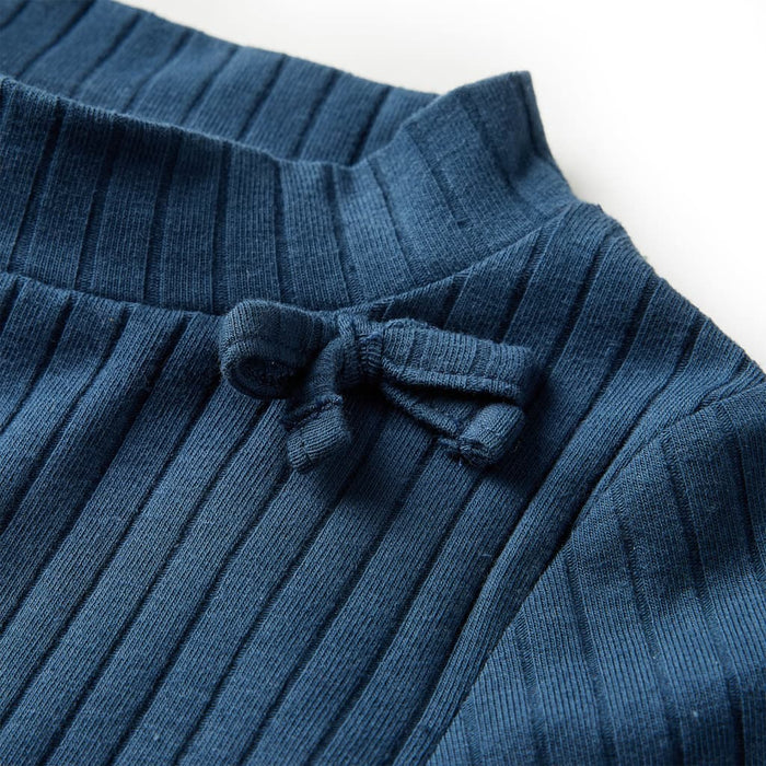 Tricou de copii cu mâneci lungi, tricot cu nervuri, bleumarin, 92 WALTI
