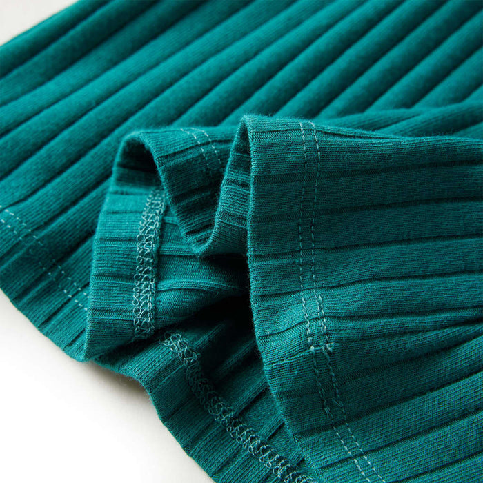 Tricou de copii cu mâneci lungi, tricot cu nervuri, verde închis, 92 WALTI