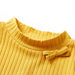 Tricou de copii cu mâneci lungi, tricot cu nervuri, ocru închis, 116 - WALTI WALTI