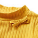 Tricou de copii cu mâneci lungi, tricot cu nervuri, ocru închis, 116 - WALTI WALTI