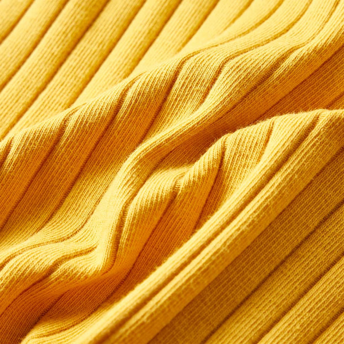 Tricou de copii cu mâneci lungi, tricot cu nervuri, ocru închis, 128 - WALTI WALTI