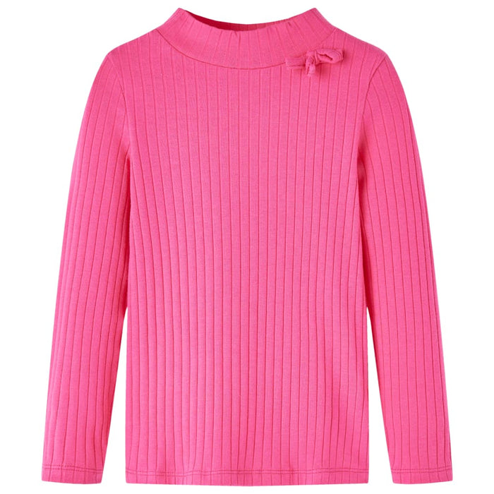 Tricou de copii cu mâneci lungi, tricot cu nervuri, roz aprins, 104 - WALTI WALTI