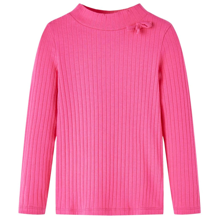 Tricou de copii cu mâneci lungi, tricot cu nervuri, roz aprins, 116 - WALTI WALTI