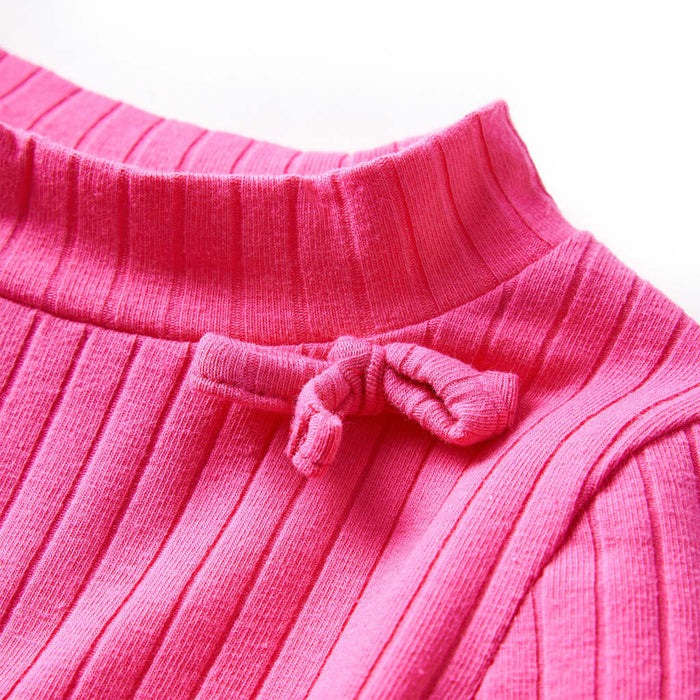 Tricou de copii cu mâneci lungi, tricot cu nervuri, roz aprins, 116 - WALTI WALTI