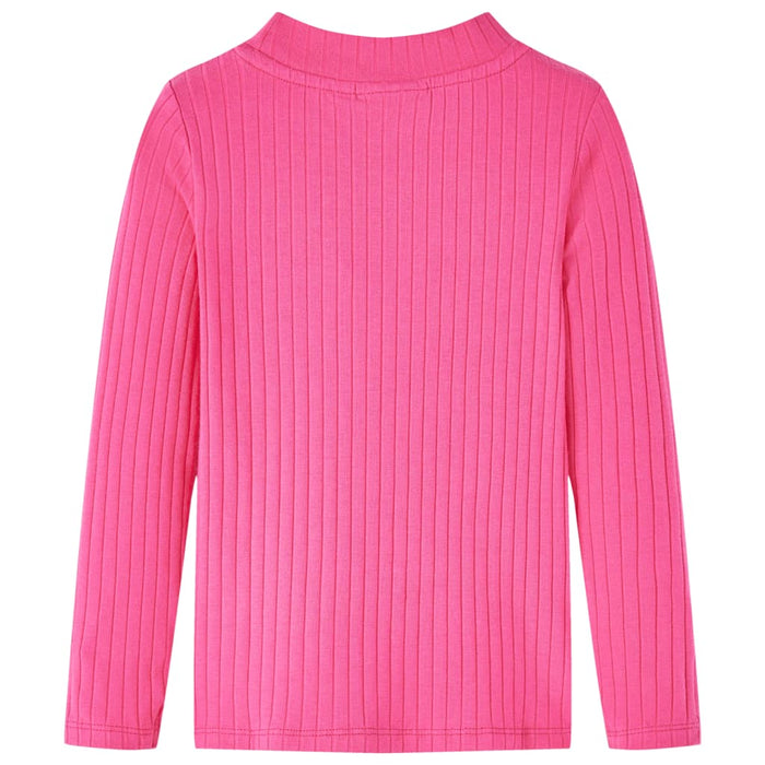 Tricou de copii cu mâneci lungi, tricot cu nervuri, roz aprins, 128 - WALTI WALTI