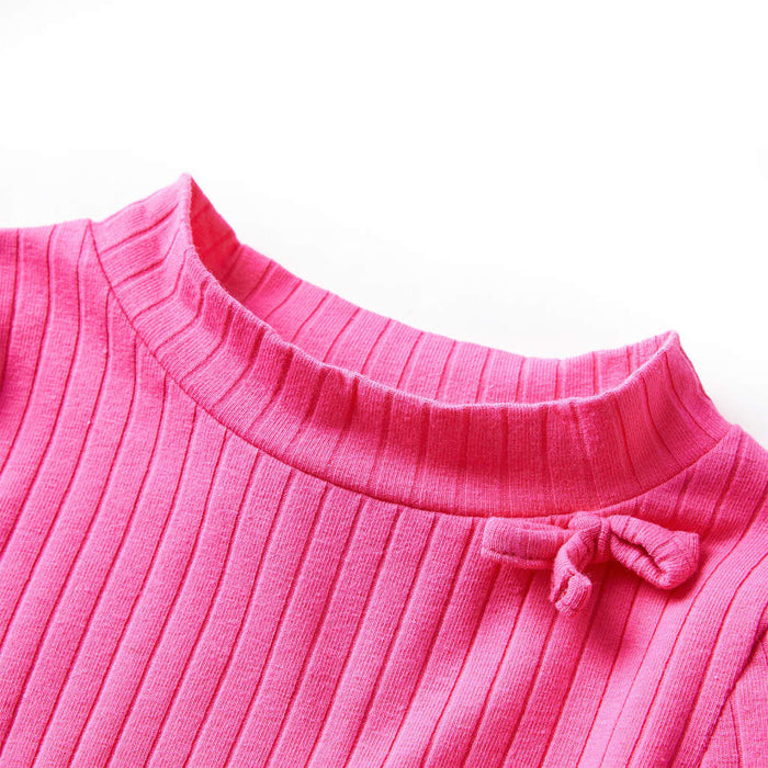 Tricou de copii cu mâneci lungi, tricot cu nervuri, roz aprins, 128 - WALTI WALTI