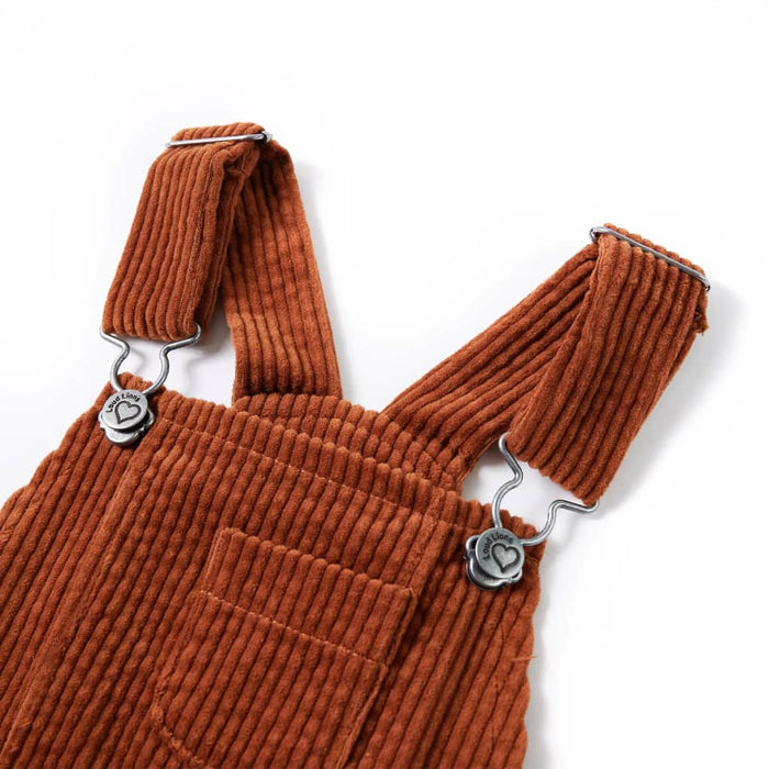 Rochie salopetă pentru copii, velur, coniac, 104 - WALTI WALTI