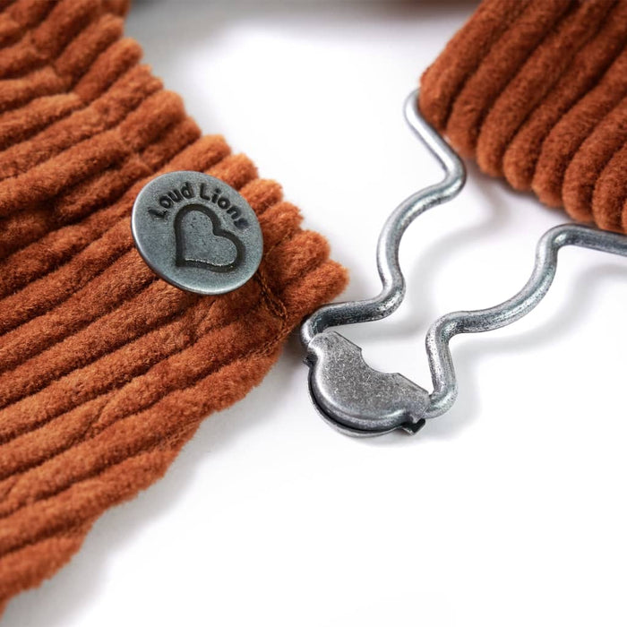 Rochie salopetă pentru copii, velur, coniac, 116 - WALTI WALTI