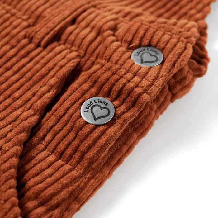 Rochie salopetă pentru copii, velur, coniac, 116 - WALTI WALTI