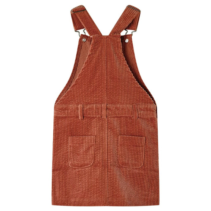 Rochie salopetă pentru copii, velur, coniac, 128 WALTI