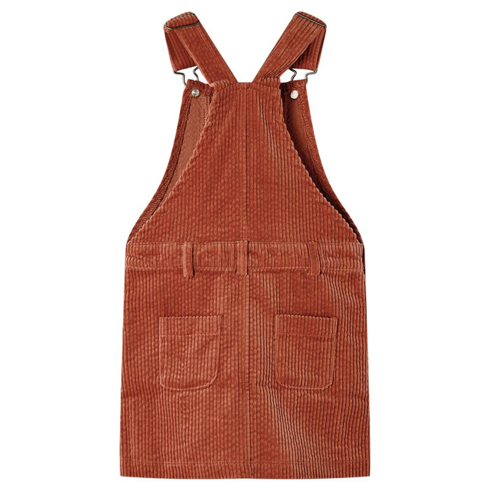Rochie salopetă pentru copii, velur, coniac, 140 WALTI