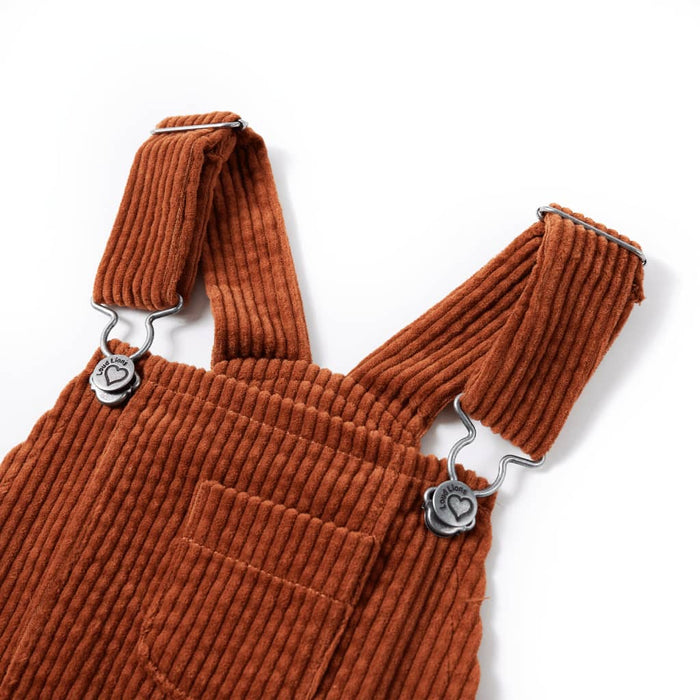 Rochie salopetă pentru copii, velur, coniac, 140 WALTI