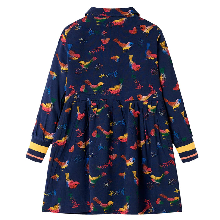 Rochie pentru copii cu mâneci lungi, bleumarin, 128 - WALTI WALTI
