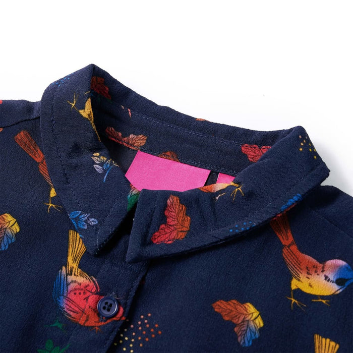 Rochie pentru copii cu mâneci lungi, bleumarin, 128 - WALTI WALTI