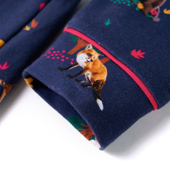 Rochie de copii cu mâneci lungi și șnur bleumarin 104 - WALTI WALTI