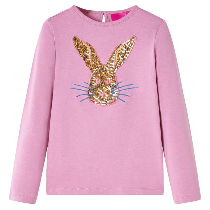 Tricou pentru copii cu mâneci lungi, roz ars, 116 WALTI