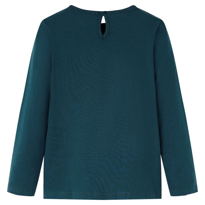 Tricou de copii cu mâneci lungi, verde închis, 128 - WALTI WALTI