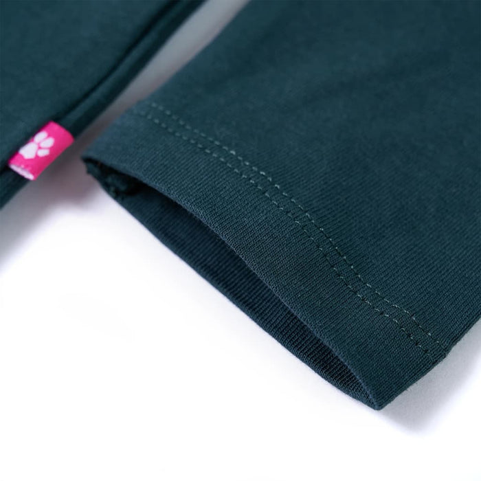 Tricou de copii cu mâneci lungi, verde închis, 128 - WALTI WALTI