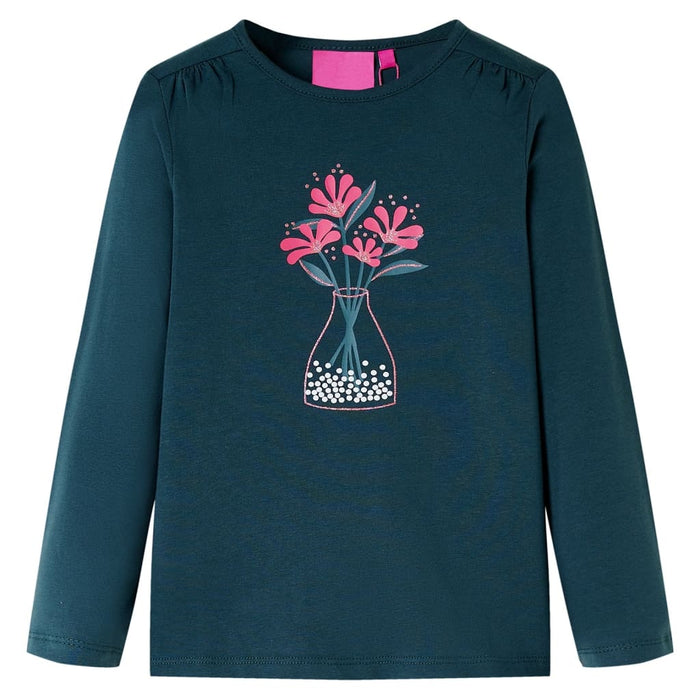 Tricou de copii cu mâneci lungi, verde închis, 104 WALTI
