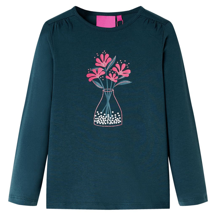 Tricou de copii cu mâneci lungi, verde închis, 116 WALTI