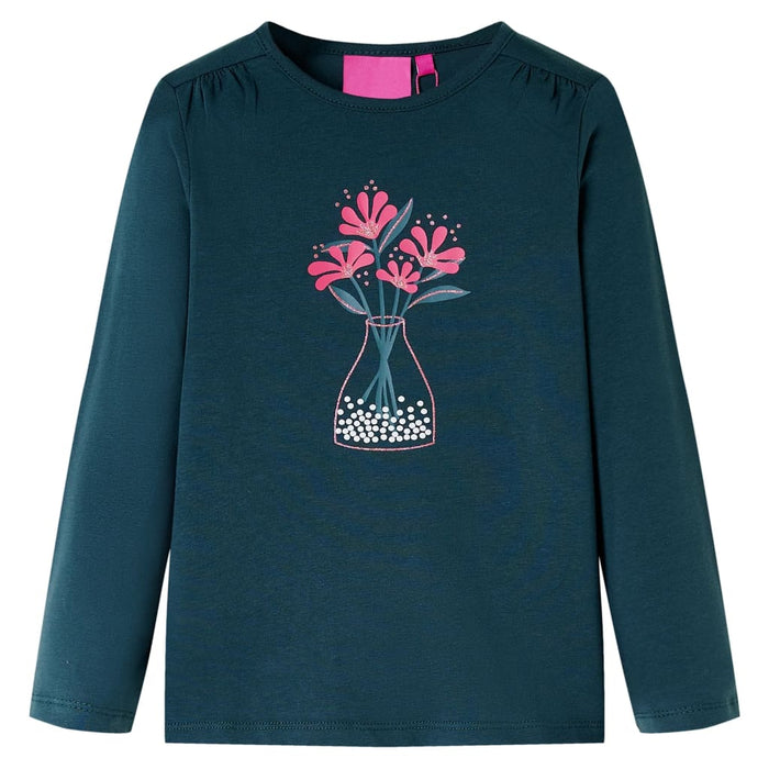 Tricou de copii cu mâneci lungi, verde închis, 140 WALTI