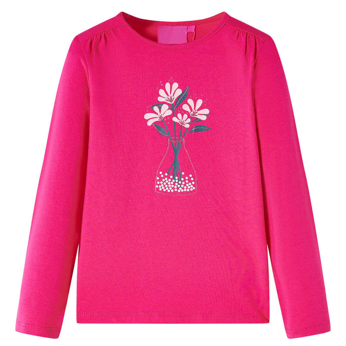 Tricou pentru copii cu mâneci lungi, roz aprins, 104 WALTI